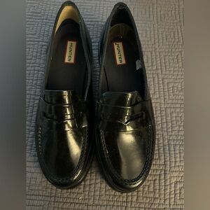 Hunter rain loafers 9 black